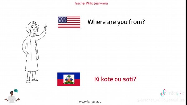 Langaj se yon aplikasyon GRATIS an Kreyol pou ede Ayisyen aprann lang etranje tankou Angle, Espanyòl, Pôtigè ak lot lang. Ou ka telechaje aplikasyon an ni sou AppStore, ni sou PlayStore. Oubyen vizite www.langaj.app pou telechaje li. #langaj #english #kouanglè #teacher #haiti #haitian #englishteacher