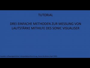 Sonic Visualiser: Tutorial (Dynamik / Lautstärkemessung)