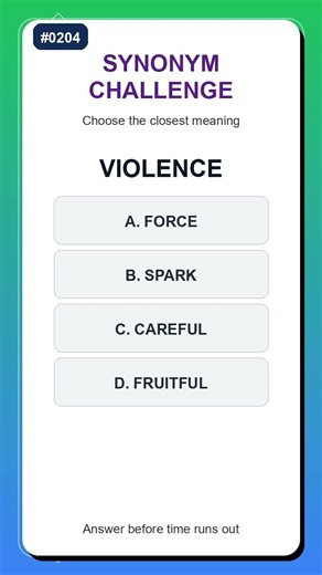 Synonym Quiz #0204 | English Vocabulary Practice