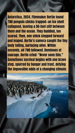 130K views · 708 reactions | Dominoes of Courage 700 Penguin Chicks Leap 50-Foot Ice Cliff #wholesome #wildlife #penguin | The Animal Story book | Facebook