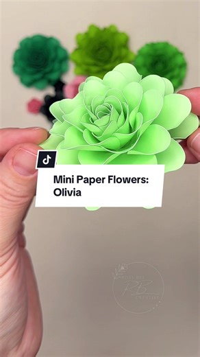 Mini Paper Flowers: Olivia 🫶🏻 Another top favorite flower petal design of mine. I enjoy the process of shaping and assembling each layer. The finished flower is unique and a joy to create. If you enjoy paper flower making, DIY floral design, and watching things creatively come together, there’s more to see. Follow along to see all my behind-the-scenes blooms 💚 #paperflowers #papernotpicked #paperflowertemplates #DIYPaperFlowers #PaperFlowerArt