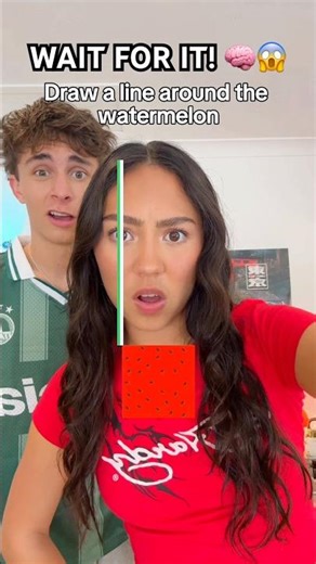 DRAW A LINE AROUND THE WATERMELON! 🍉💀 #shorts #viral #filter