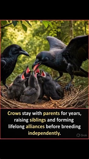 Crows don't just leave the nest - they build families that last for years.