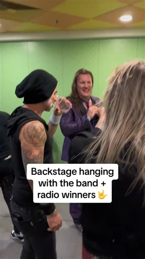 Backstage hanging with @Fozzy on my cruise radio winners! #jerichocruise24 #fozzy #fozzyrock #rockbands #chrisjerichofozzy #chrisjericho | Chris Jericho