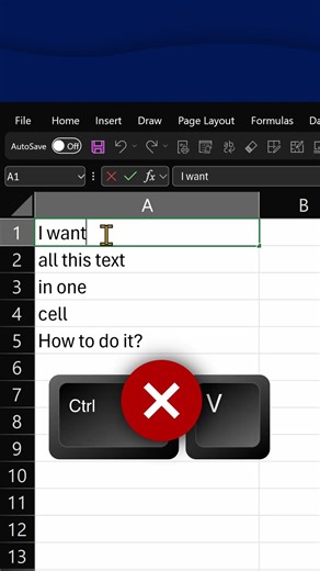 Copy paste multiple cells into one cell in Excel