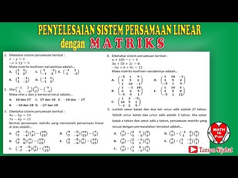 SOLUTION OF SYSTEMS OF LINEAR EQUATIONS WITH MATRICES