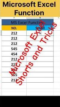small function of Excel | excel small function #small #excel #viral #ytshorts #exceltricks #yt
