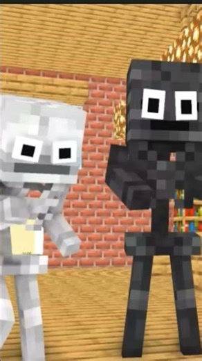 Wither x skeleton 🤍🤍🖤🖤 part 2 #minecraft animation #monster school