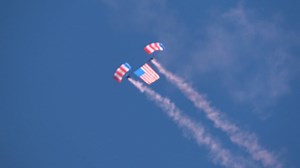 101K views · 448 reactions | Patriotic Parachute jumpers at EAA Airventure in Oshkosh, Wisconsin. | Genesis Gold Group America | Facebook