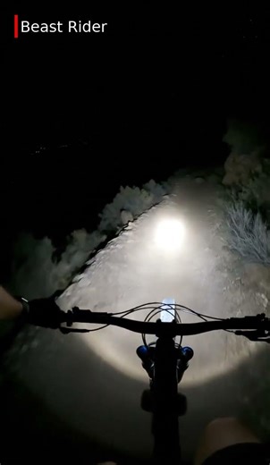 Pitch Black MTB Trail POV: Intense Night Riding with Headlight! #Shorts