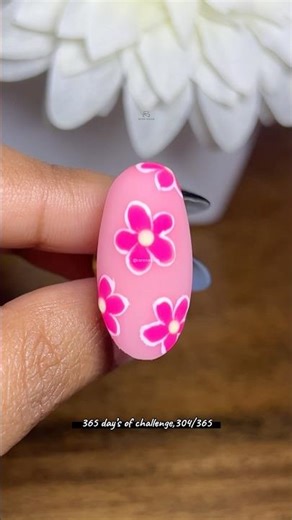 A Beautiful Flower Art | Full tutorial | Day 304/365 #nailart #nailextension