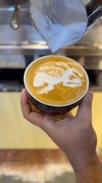 Baby dragon latte art by new barista #baristabasetrainingcenter #coffee #course #class #unicorn