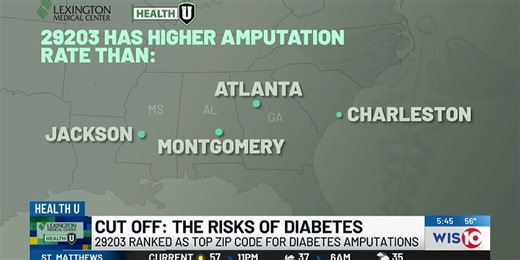 Health U: 29203 ranked top zip code for Diabetes amputations
