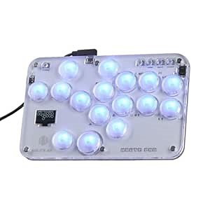 Haute42 Leverless Controller Arcade Stick: S16 Leverless Controller with Kailh Crystal Low-Profile Switches,Leverless Arcade Controller Street Fight for PC/PS3/PS4/Switch Support Hot Swap & SOCD