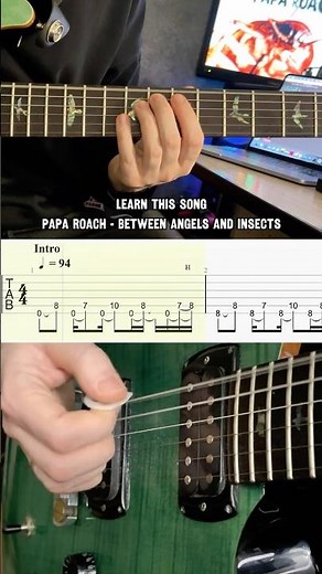 Papa Roach - Between Angels And Insects (slow-tempo guitar tutorial part 1) #guitar