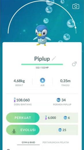 Evolusi pokemon Piplup 😁