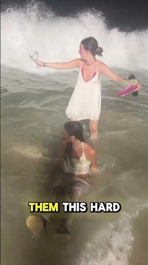 This Wave RUINED Their Beach Photos 💀#shorts #beach #funny #fail #wave #ocean #vacation #photofail