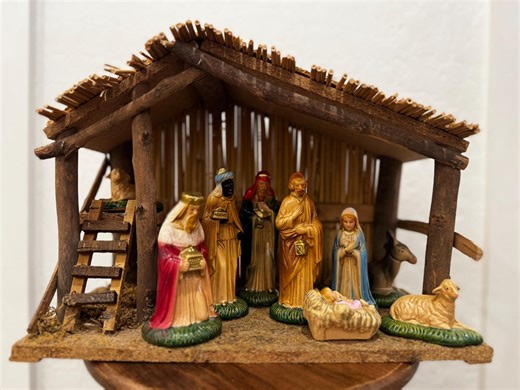 Vintage Style Nativity Set With Stable Holy Family Three Wise Men and Animals Traditional Christmas Creche Display - Etsy
