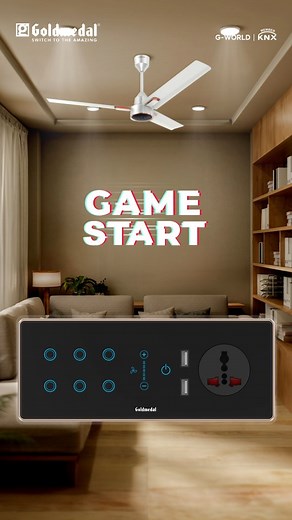 Elevate your home's game with Goldmedal’s 6 Module i-Touch Wi-Fi Panel. Trendy, sleek, and stylish, make your home smart with a single smart panel. | GOLDMEDAL