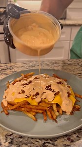 Homemade animal style fries 🍟 (IG/TT @girldadskitchen) Sauce: 1/2 cup mayonnaise 3 Tbsp ketchup 2 Tbsp chopped pickles 1 1/2 tsp sugar 1 1/2 tsp white vinegar Mix ingredients above and refrigerate for 1 hour. Caramelized Onions: 1 onion, diced 4 Tbsp butter 2 Tbsp olive oil Salt Add ingredients to a pan and cook on low until soft and dark color. Fries: Cut potatoes super thin. Fry in oil at 350F for 3-4 minutes. Remove and place on a rack. Cut heat up to 400F and add them back in until golden b