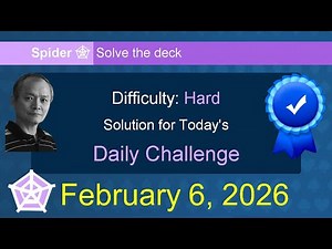 Microsoft Solitaire Collection: Spider - Hard - February 6, 2026