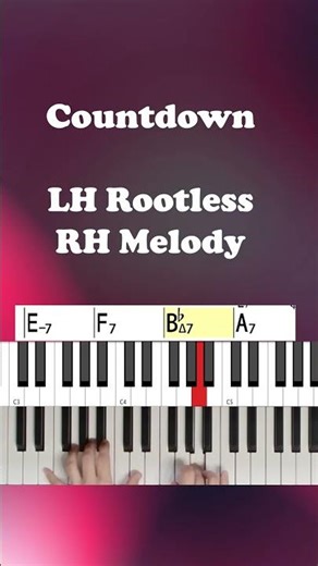 Countdown Beginner Jazz Piano | Rootless Voicings + Melody