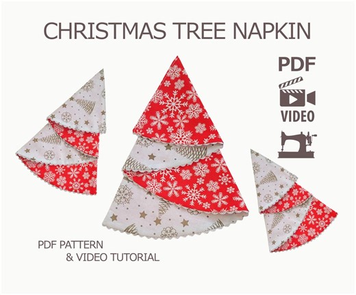 Christmas Tree Napkin Sewing Pattern | Christmas Decor | Christmas Ornament | Christmas Gift | Napkin Pattern | Chr006 - Etsy