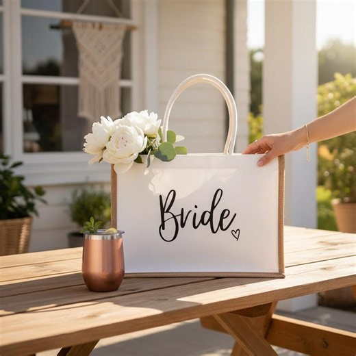 Personalized Bride Tote Bag, Wedding Gift,bride Jute Bag, Rhinestone Bridal Bag,bride, Wedding Day,bride Gift. - Etsy