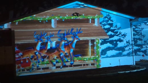 FX Projections on Instagram: "Santas Sleigh Ride #santaclaus #projectionmapping #housedecoration #Christmas #reindeer"