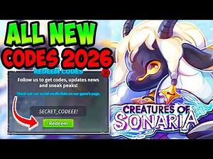 *NEW CODES* ALL WORKING CODES FOR CREATURES OF SONARIA IN 2026! ROBLOX CREATURES OF SONARIA CODES
