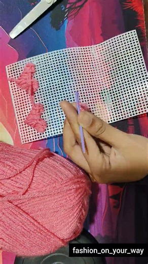 Plastic canvas pattern making: little hearts 🩷