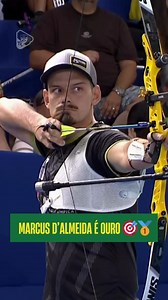 É CAMPEÃO! 🏹🔥 Marcus D’Almeida mostrou precisão, foco e alto nível do início ao fim pra conquistar o ouro da Copa Brasil Indoor! Na grande final, vitória sobre Matheus Zwick Ely e mais um troféu pra coleção. 🇧🇷👏 Parabéns, Marcus! 🫶 #TimeBrasil #TiroComArco | Time Brasil