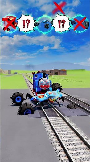 😨Angry Thomas Train VS Big and Small McQueen Cars : Cringe Pixar cars! - BeamNG.drive