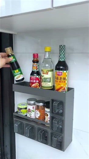 Smart Wall Mounted Spice Rack | Space Saving Kitchen Organizer Box