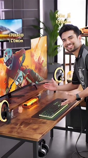 L Shaped Gaming Desk: 170×100cm, LED power—reversible, storage for home/office gaming!#LShapedGamingDesk #LEDLightGamingDesk #PowerOutletComputerDesk #ReversibleCornerDesk #170x100cmGamingDesk