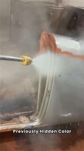 How years of rust dissolves in seconds when a high-pressure water jet opens the car body #pressure
