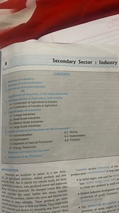 8Secondary Sector : IndustryCONTENTS1. Meaning of Industrie... | Filo