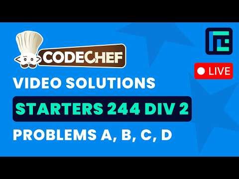 CodeChef Starters 244 | Video Solutions - A to D | by Vibhaas | TLE Eliminators