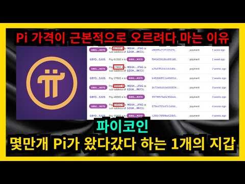 파이코인 가격이 떨어지는 이유 몇만개 Pi가 왔다갔다 하는 1개의 지갑