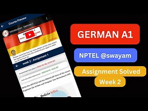 German A1 Week 2 Assignment || Solved || NPTEL German A1 Assignment solved Answers week 2 2023