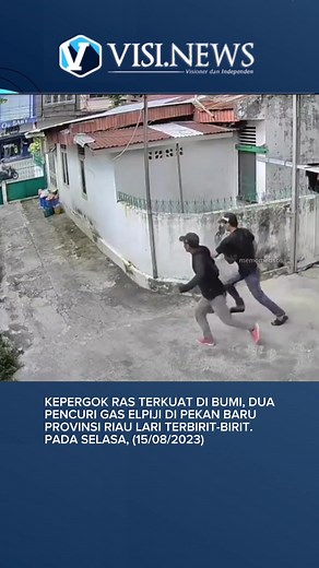 Kepergok Ras Terkuat Di Bumi, Dua Pencuri Gas Elpiji Di Pekan Baru Provinsi Riau Lari Terbirit-Birit. Pada Selasa, (15/08/2023)