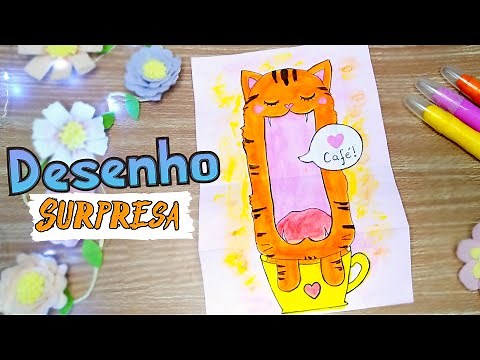 Desenho surpresa abre e fecha - Como desenhar coisas fofas
