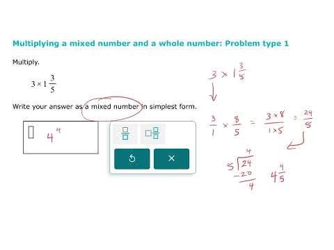 Multiplying a mixed number and a whole number - problem type 1 (ALEKS examples)
