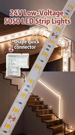 When you need to connect the next LED strip. Try our L-shape quick connector Quickly connect every corner using LED Strip Lights #LED #ledlights #factory #solderfree #ledconnector