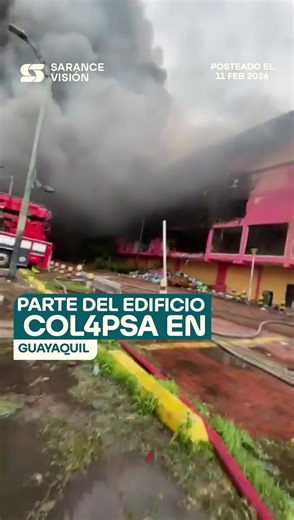 🚨🔥 Parte del edificio Multicomercio colapsa en #Guayaquil durante inc3ndio en al4rm4 3 Una parte del edificio Multicomercio, ubicado en las calles Cuenca y Eloy Alfaro, en Guayaquil, col4psó este miércoles en medio de un inc3ndio que se mantiene en alarma 3. El Cuerpo de Bomberos de Guayaquil (BCBG) continúa desplegado en la zona para controlar las ll4m4s y as3gurar el perímetro. #enestemomento #fyp #paratiiiiiiiiiiiiiiiiiiiiiiiiiiiiiii