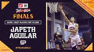 Japeth Aguilar tallied a monster double-double of 25 points and 16 rebounds as Barangay Ginebra drew first blood in the 2020 PBA Philippine Cup Finals. #PBAFinals #PBABubble #PBATayoAngBida #PBATuloyAngLaban | One Sports