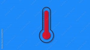 Green screen 4K thermometer 2D animation in 30fps. Simple temperature rise animation temperature measurement motion graphic.Mercury glass thermometer stock footage.