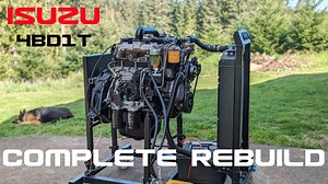 First Start of Rebuilt Hitachi EX120-2 Excavator Engine (Isuzu 4BD1T)