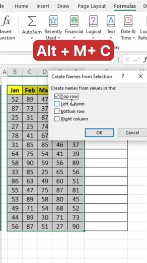 Name Manager Trick in Excel 🤩 #shorts #excel #exceltricks