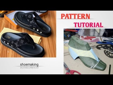 How to make pattern for this trendy Louis Vuitton slide slippers #diy #shoemaking #beginners